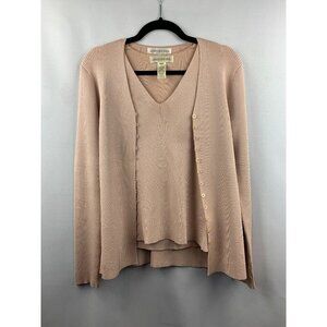 Women's Jones New York Pink Tank & Cardigan Set Size M